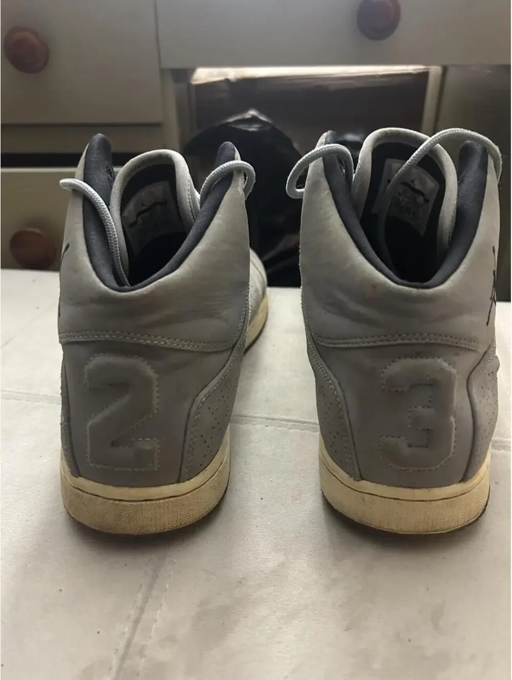 Jordan Men's Gray High-Top Sneakers Size 11 - Good Condition